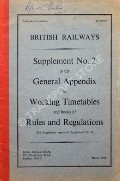 Book cover of General Appendix to Working Timetable and books of Rules and Regulations - October 1960 by British Railways 